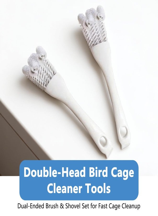 YAFIYGI 4Pcs Bird Cage Cleaner Tools Long Handle Brush Supplies for Cleaning Poop Off Birdcage Dropping Remover Accessories for Parrot Cages Bunny Habitats and Pet Cage Maintenance - Image 3
